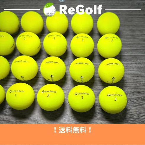 【中古】 ロストボール テーラーメイド DISTANCE ディスタンス ソフト イエロー 2019年モデル 20球 Aランク ゴルフボール リゴルフ